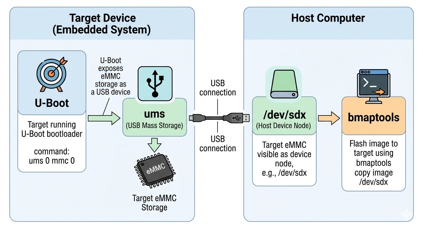 Flash eMMC From Your Host With U-Boot UMS and bmaptool